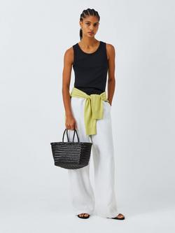 Dragon Diffusion Bamboo Woven Leather Small Tote Bag - view 2, Black