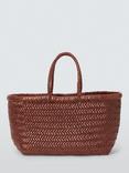 Dragon Diffusion Bamboo Woven Leather Large Tote Bag, Brown