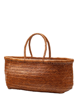 Dragon Diffusion Bamboo Woven Leather Small Tote Bag - view 2, Tan