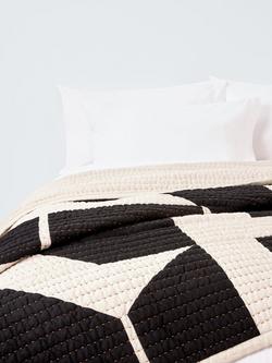 John Lewis x John Cooper Thwaite Geo Quilted Bedspread, Monochrome, Monochrome