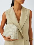Dragon Diffusion Chunky Fellini Pochette Woven Leather Cross Body Bag, White
