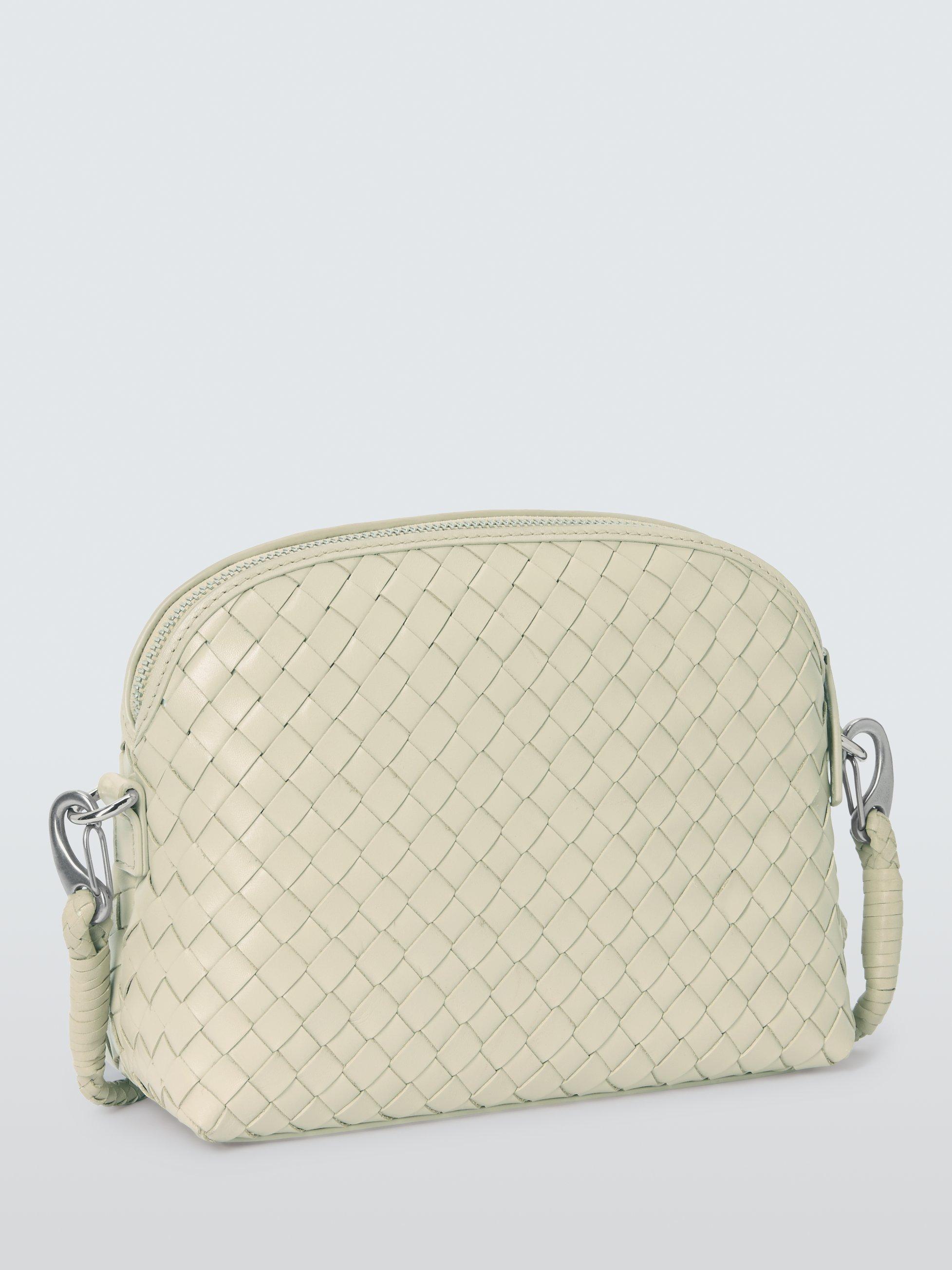 Product image 4 of 6, which shows Dragon Diffusion Chunky Fellini Pochette Woven Leather Cross Body Bag, White