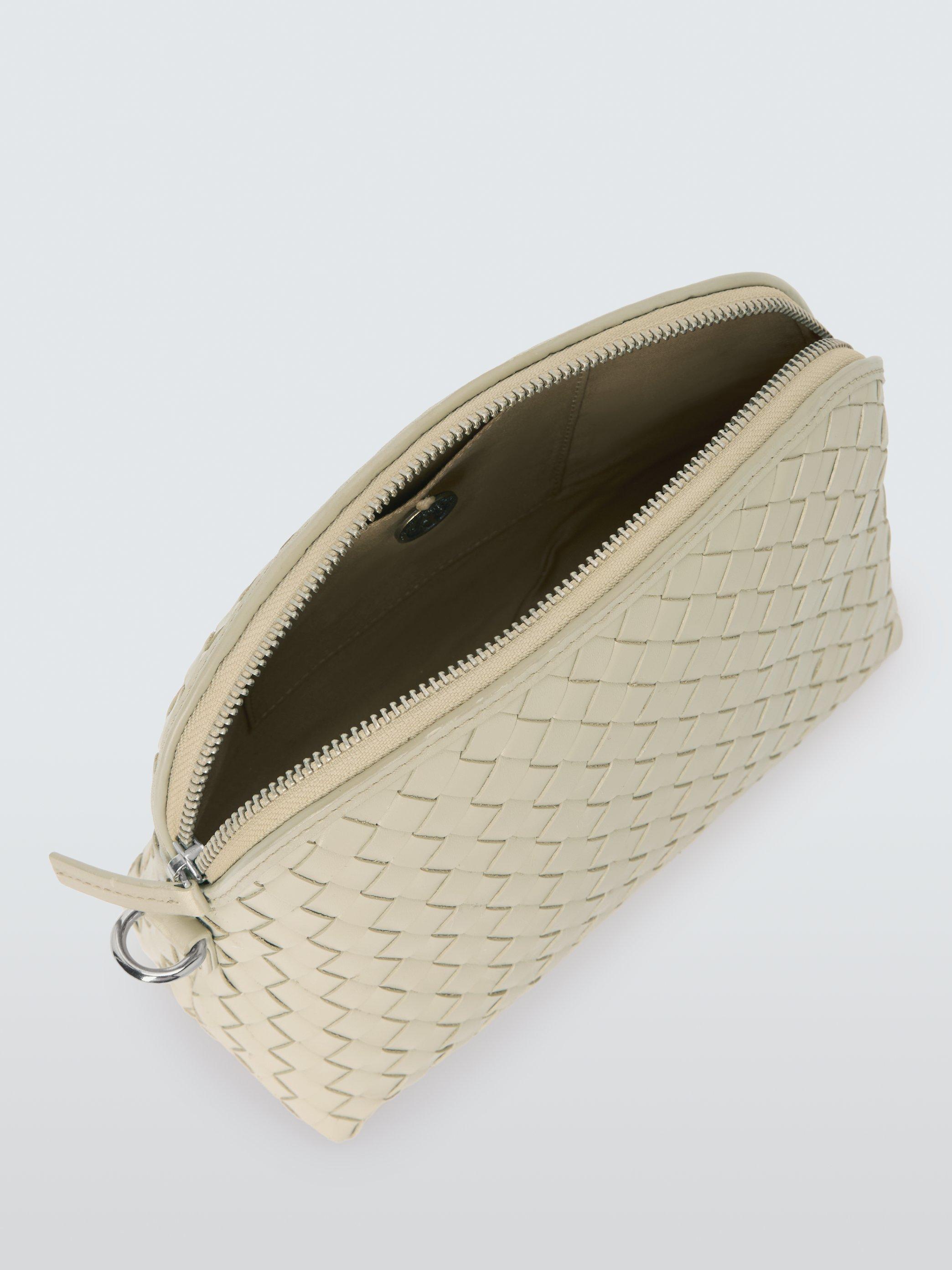 Product image 5 of 6, which shows Dragon Diffusion Chunky Fellini Pochette Woven Leather Cross Body Bag, White