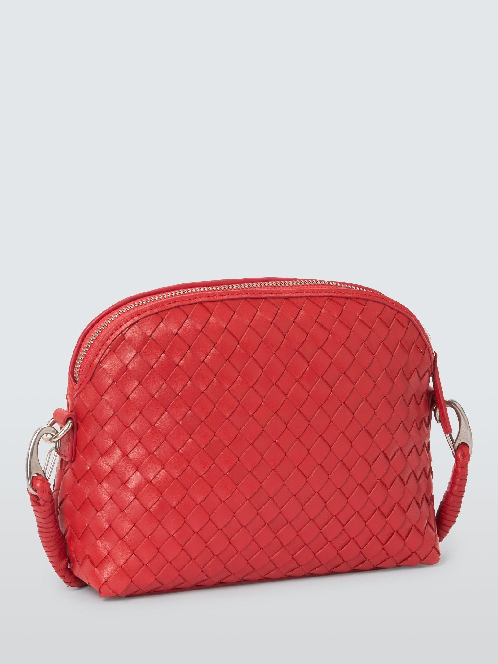 Product image 4 of 6, which shows Dragon Diffusion Chunky Fellini Pochette Woven Leather Cross Body Bag, Red
