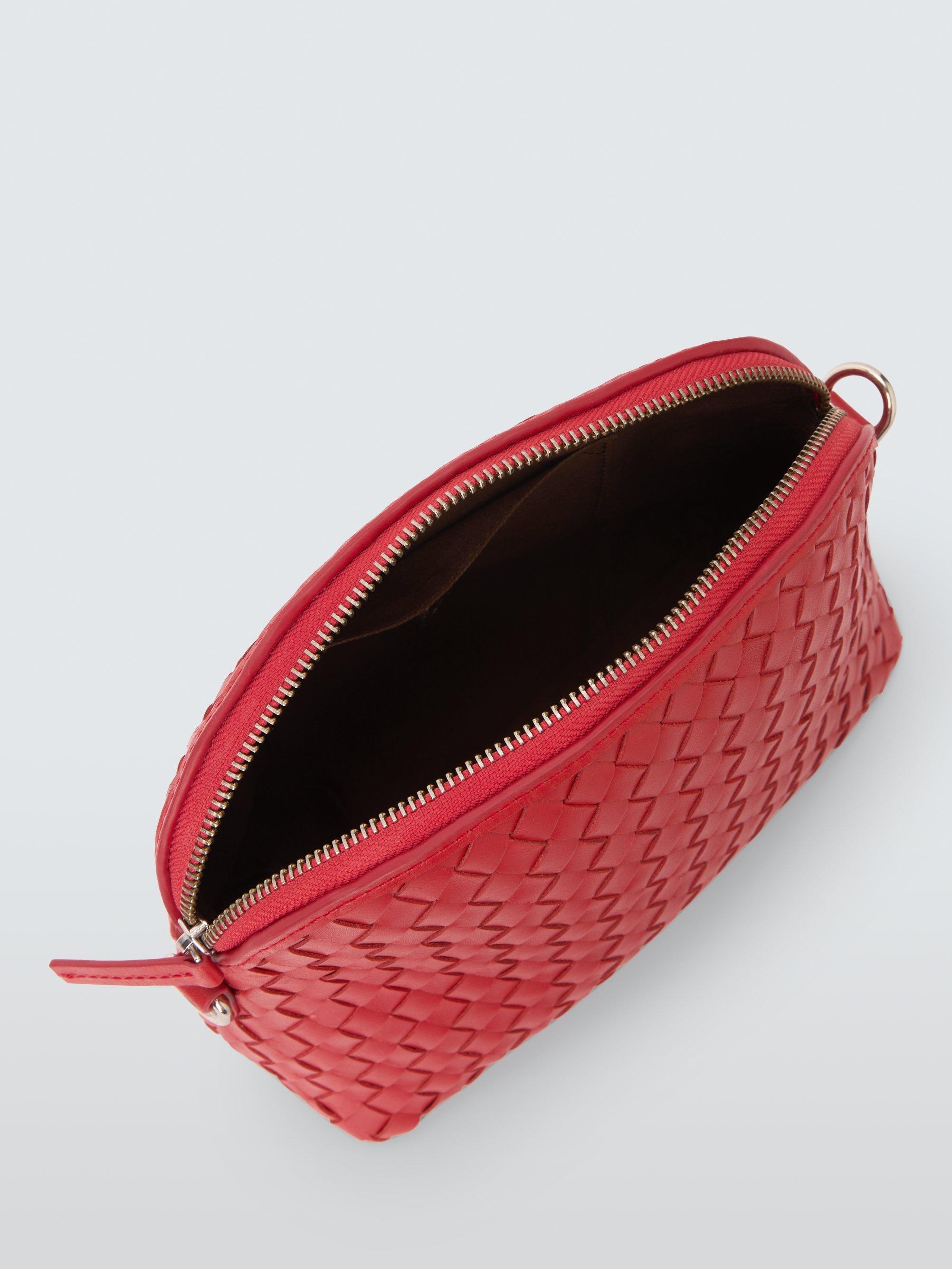 Product image 5 of 6, which shows Dragon Diffusion Chunky Fellini Pochette Woven Leather Cross Body Bag, Red