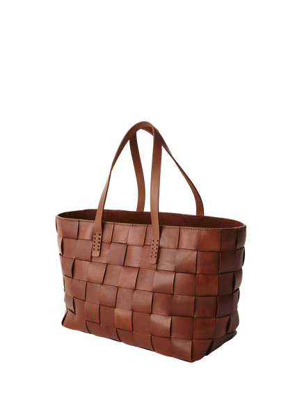 Dragon Diffusion Japan Woven Leather Tote Bag - view 2, Tan
