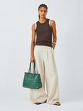 Dragon Diffusion Salvage Woven Leather Tote Bag, Green