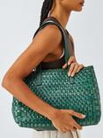 Dragon Diffusion Salvage Woven Leather Tote Bag, Green