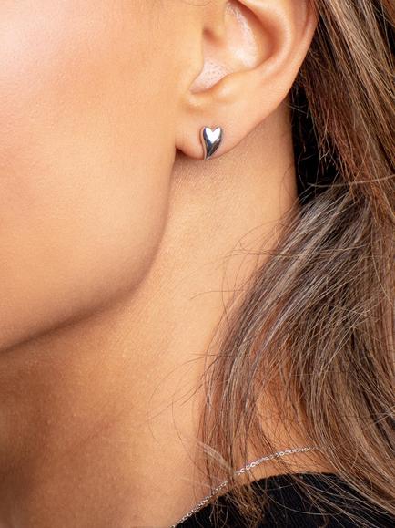 Kit Heath Kiss Small Stud Earrings, Silver - view 2, Silver