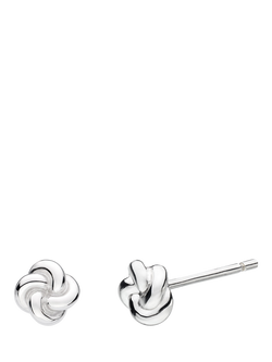 Kit Heath Marina Tide Knot Stud Earrings, Silver, Silver