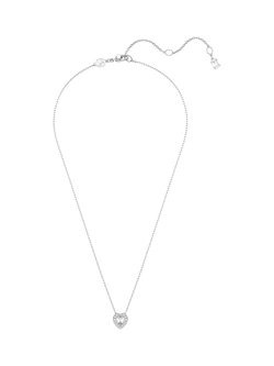 Swarovski x Ariana Grande Crystal Heart Pendant Necklace, Rhodium Plated, Rhodium Plated