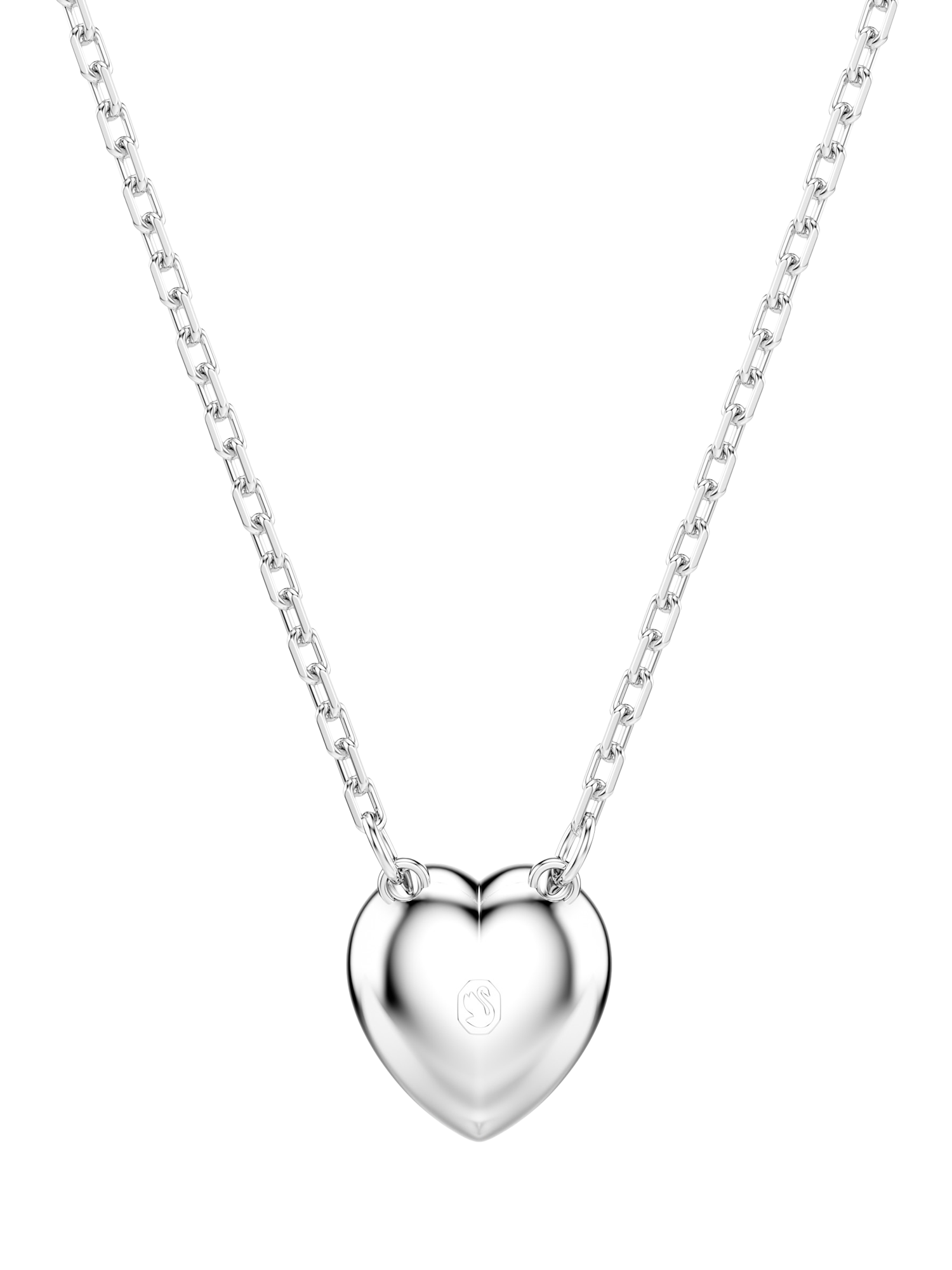Product image 3 of 5, which shows Swarovski x Ariana Grande Crystal Heart Pendant Necklace, Rhodium Plated