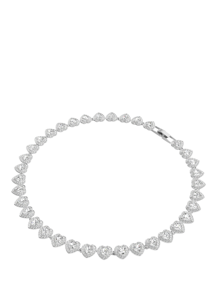 Swarovski x Ariana Grande Crystal Heart Choker Necklace Rhodium Plated - view 2, Rhodium Plated