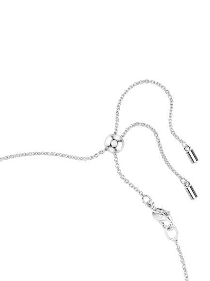 Swarovski x Ariana Grande Double Row Cubic Zirconia & Crystal Pearls Choker Necklace, Rhodium Plated - view 2, Rhodium Plated