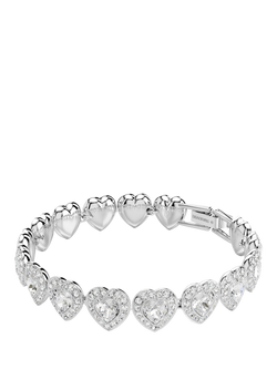 Swarovski x Ariana Grande Crystal Heart Bracelet, Rhodium Plated, Rhodium Plated