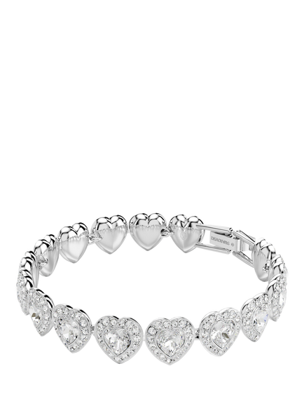 Swarovski x Ariana Grande Crystal Heart Bracelet, Rhodium Plated, Rhodium Plated