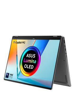 ASUS Vivobook 14 Flip Copilot+ PC Convertible Laptop, Intel Core Ultra 7 Processor, 16GB RAM, 1TB SSD, 14” WUXGA OLED Touchscreen, Grey, Grey