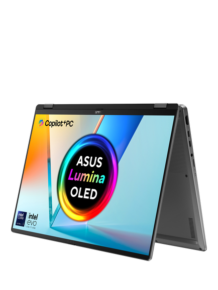 ASUS Vivobook 14 Flip Copilot+ PC Convertible Laptop, Intel Core Ultra 7 Processor, 16GB RAM, 1TB SSD, 14” WUXGA OLED Touchscreen, Grey, Grey