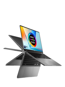 ASUS Vivobook 14 Flip Copilot+ PC Convertible Laptop, Intel Core Ultra 7 Processor, 16GB RAM, 1TB SSD, 14” WUXGA OLED Touchscreen, Grey - view 2, Grey