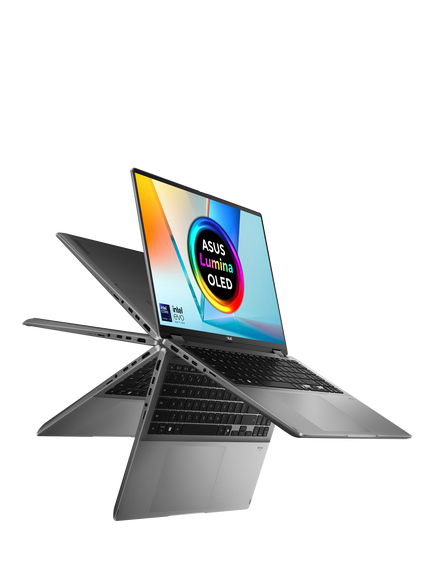 ASUS Vivobook 14 Flip Copilot+ PC Convertible Laptop, Intel Core Ultra 7 Processor, 16GB RAM, 1TB SSD, 14” WUXGA OLED Touchscreen, Grey - view 2, Grey