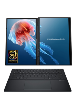 ASUS Zenbook DUO Dual Screen Laptop, Intel Core Ultra 9 Processor, 32GB RAM, 2TB SSD, 14” OLED 3K Touchscreen, Grey - view 2, Grey