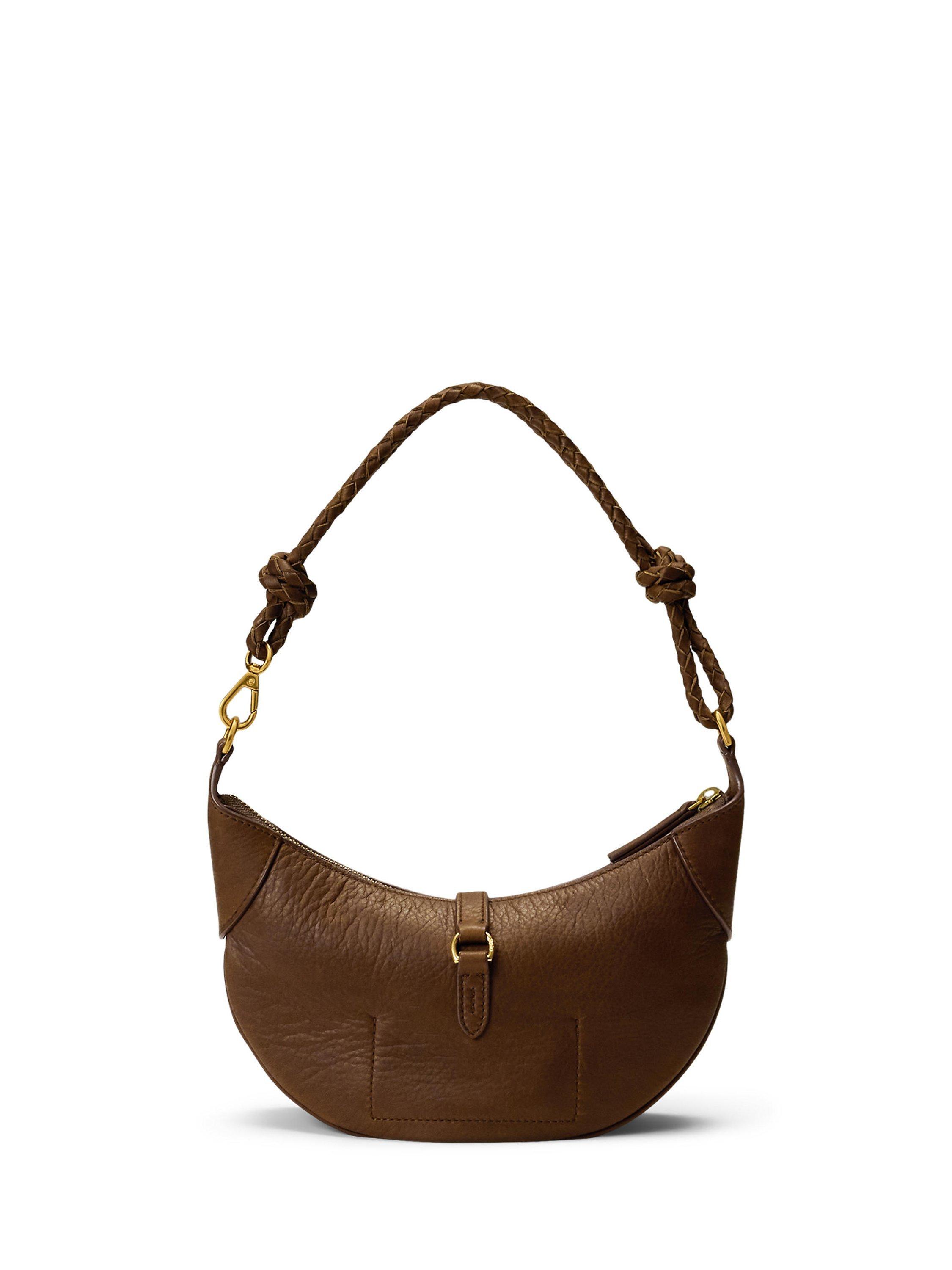 Product image 2 of 5, which shows Polo Ralph Lauren Polo ID Mini Leather Shoulder Bag, Brown