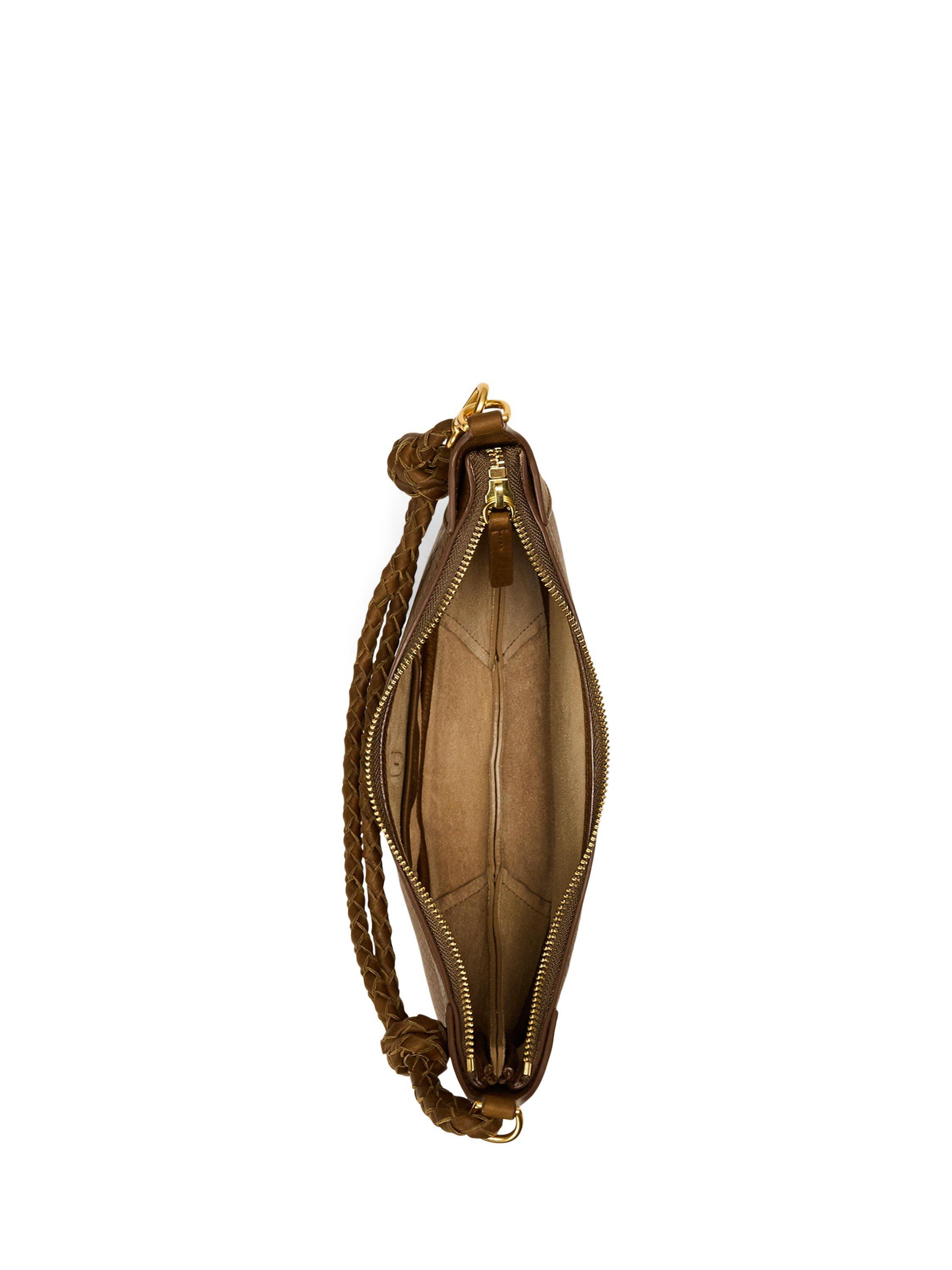 Product image 4 of 5, which shows Polo Ralph Lauren Polo ID Mini Leather Shoulder Bag, Brown