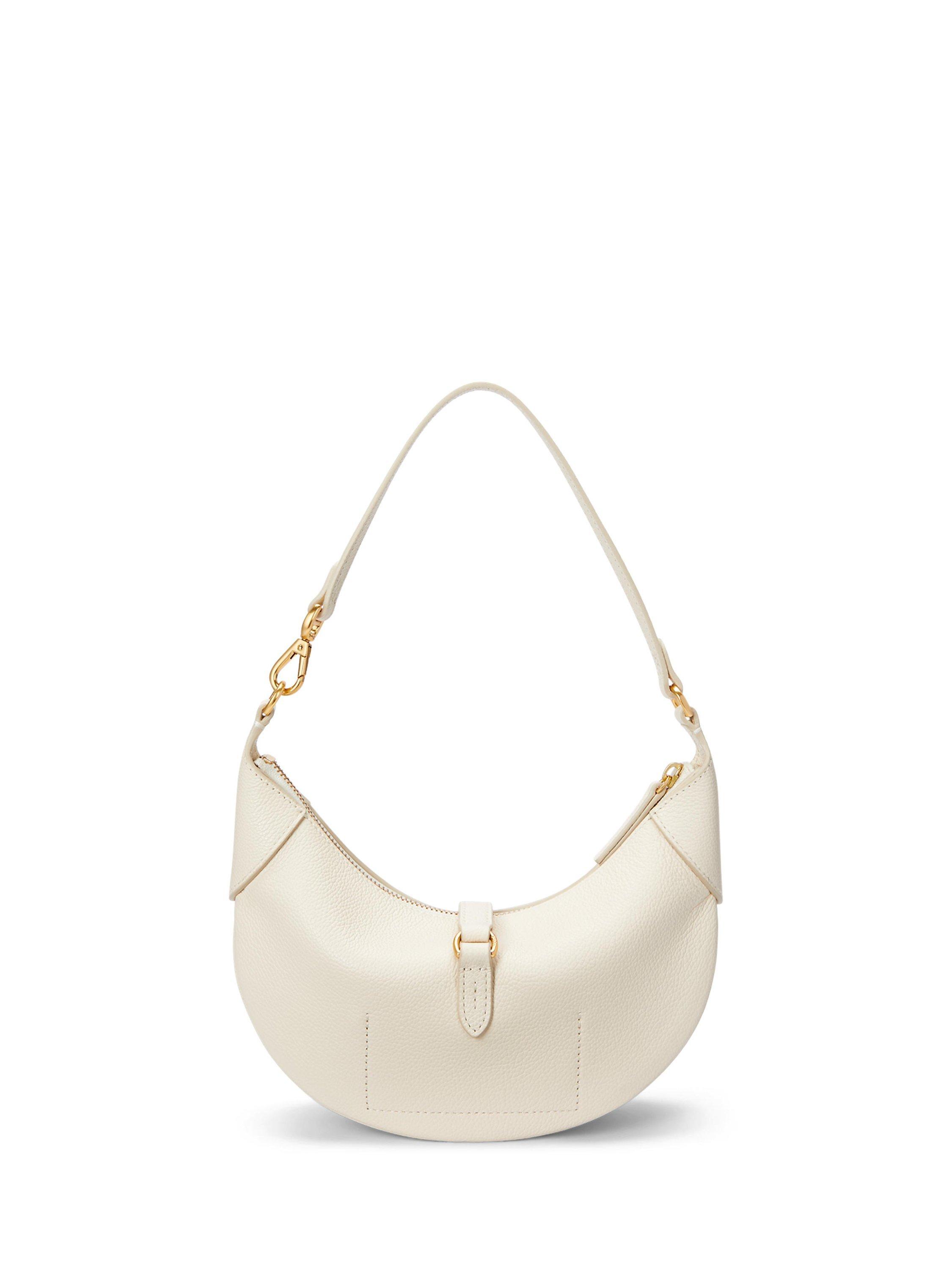 Product image 3 of 7, which shows Polo Ralph Lauren Polo ID Mini Leather Shoulder Bag, White