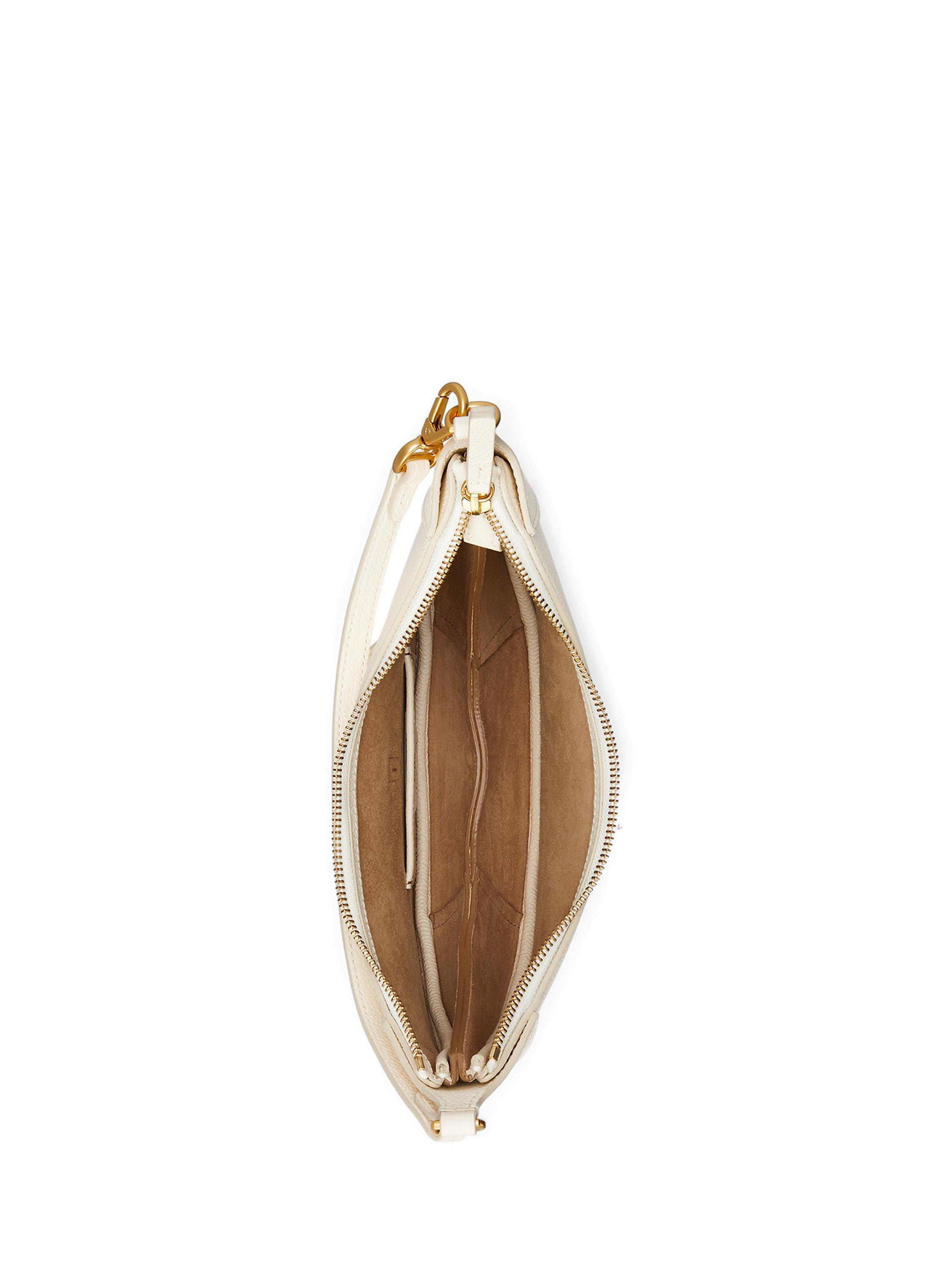 Product image 5 of 7, which shows Polo Ralph Lauren Polo ID Mini Leather Shoulder Bag, White
