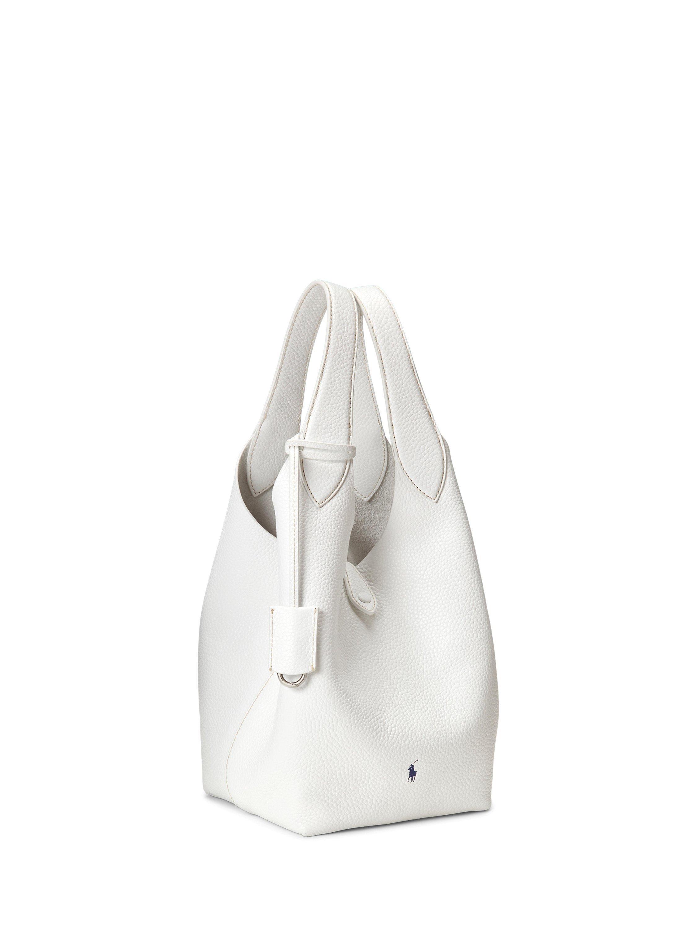Product image 2 of 6, which shows Polo Ralph Lauren Leather Tote Bag, White