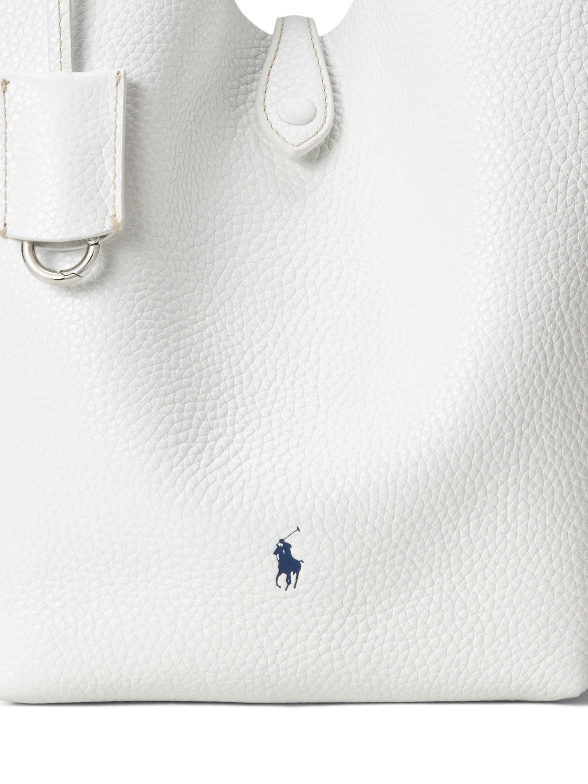 Product image 4 of 6, which shows Polo Ralph Lauren Leather Tote Bag, White
