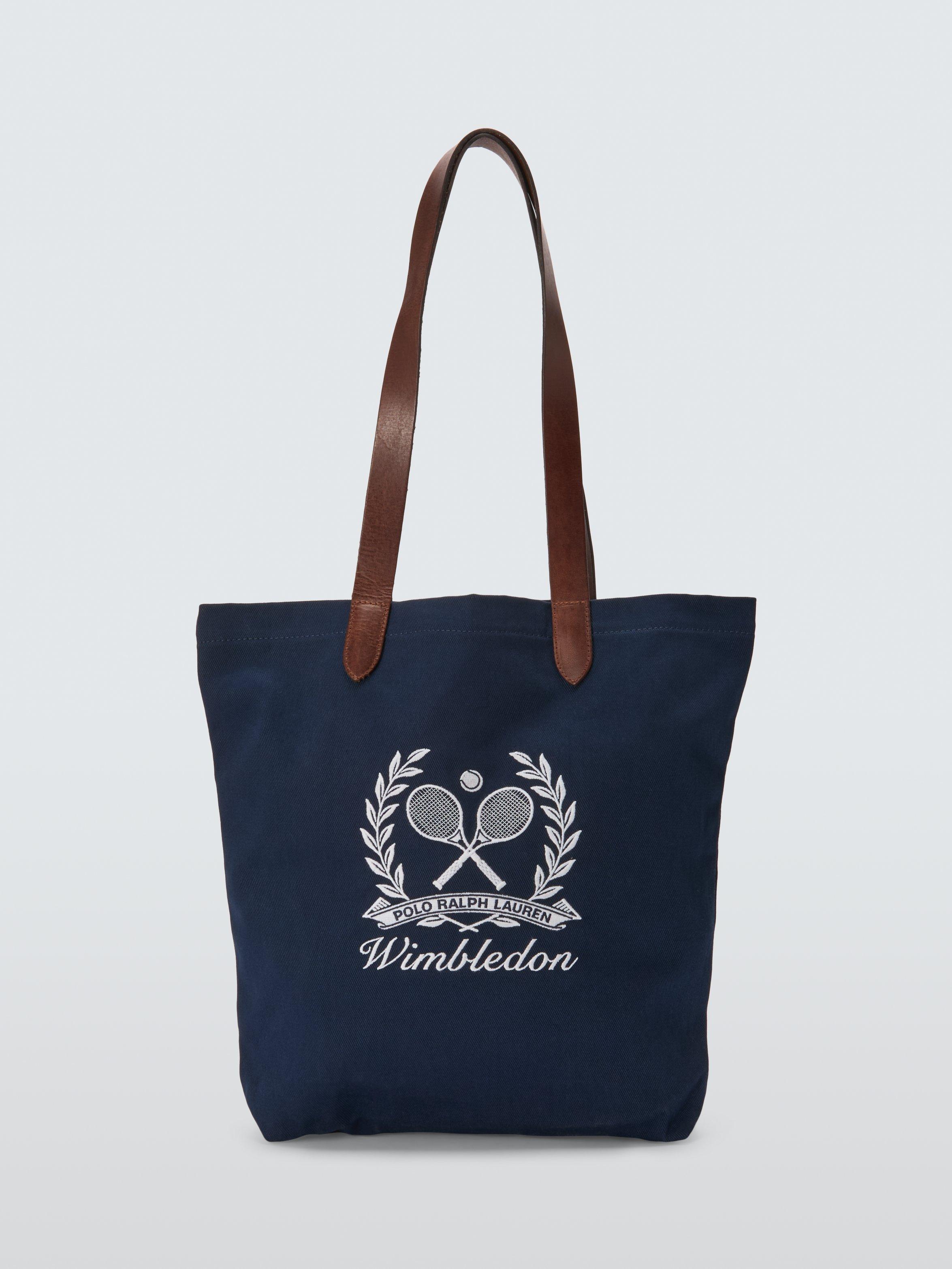 Product image 1 of 6, which shows Polo Ralph Lauren Wimbledon Shopper Tote Bag, Navy/White