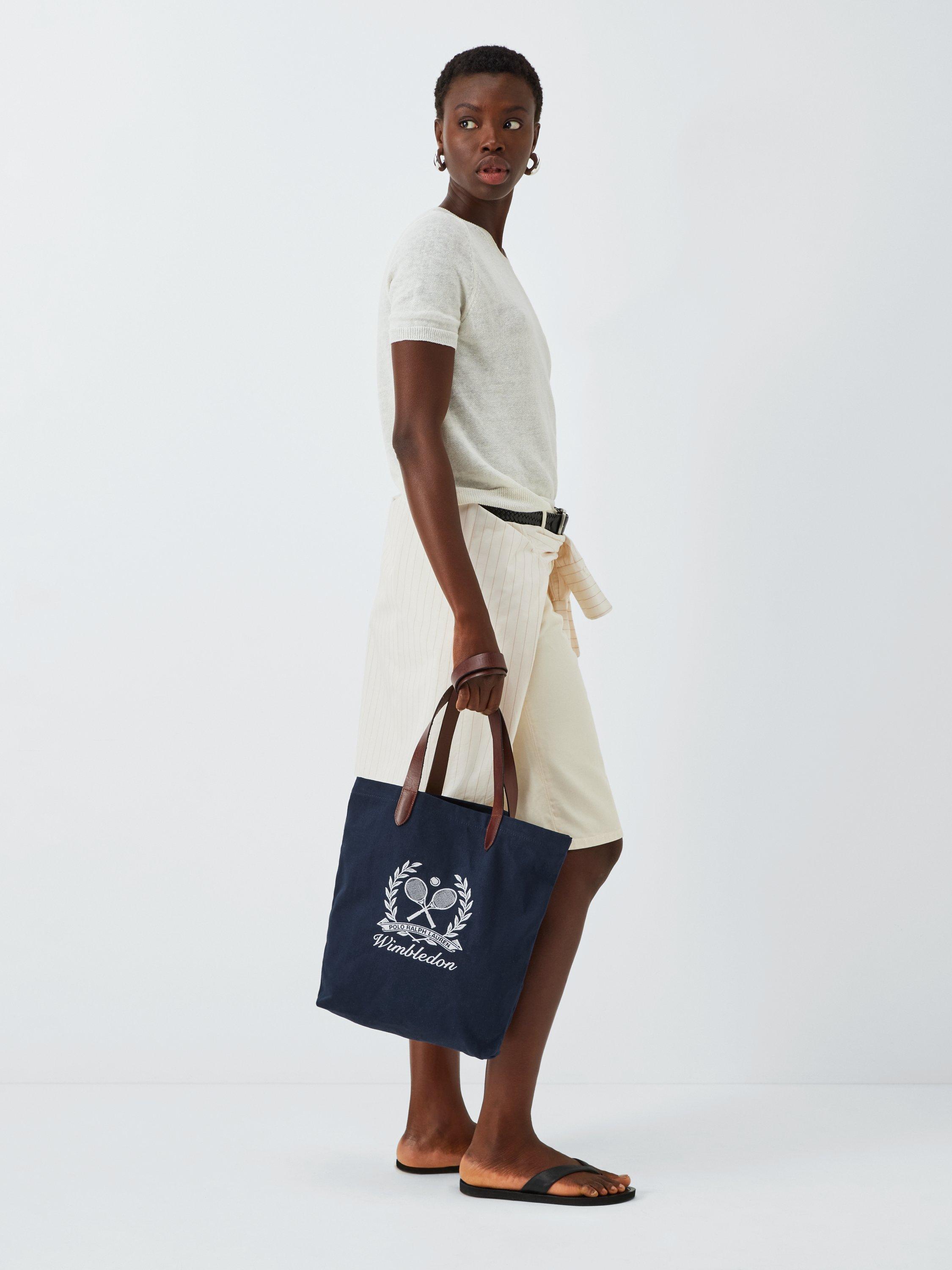 Product image 2 of 6, which shows Polo Ralph Lauren Wimbledon Shopper Tote Bag, Navy/White