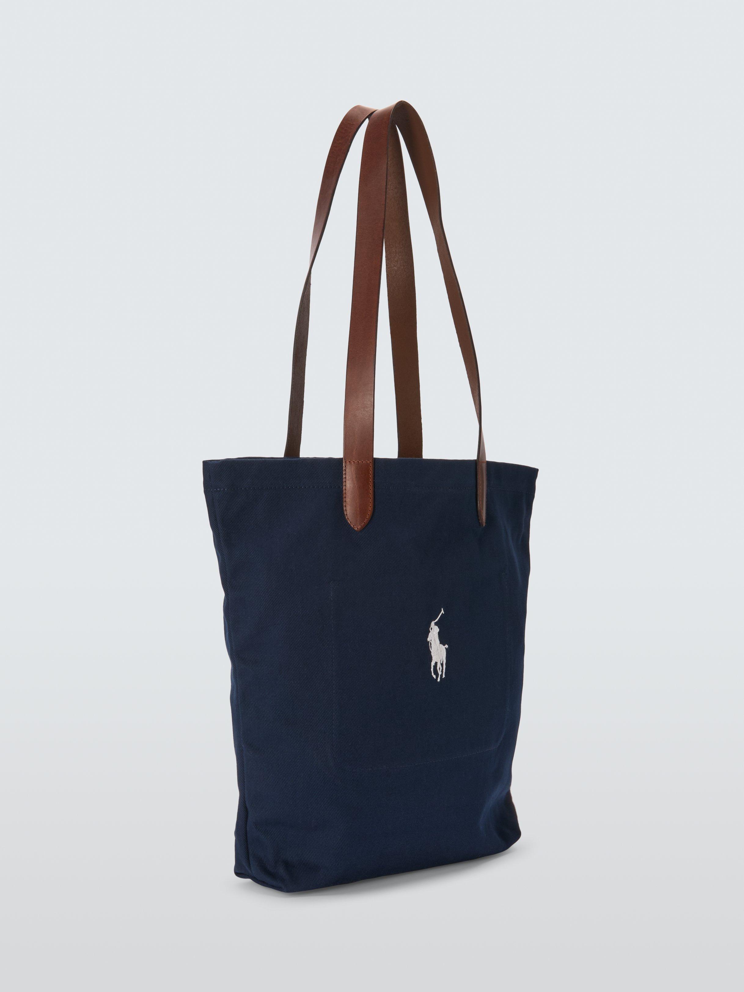 Product image 3 of 6, which shows Polo Ralph Lauren Wimbledon Shopper Tote Bag, Navy/White