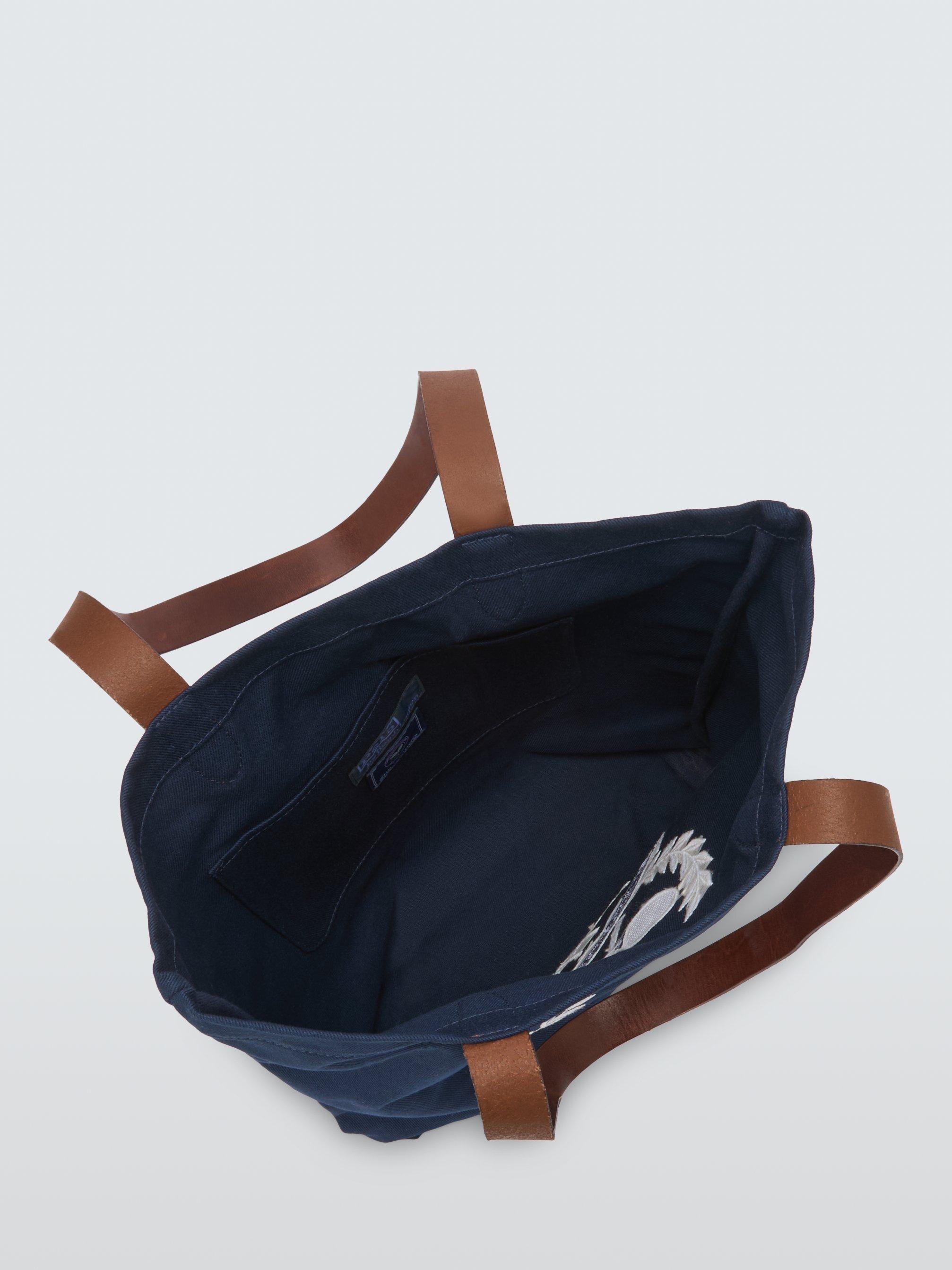 Product image 4 of 6, which shows Polo Ralph Lauren Wimbledon Shopper Tote Bag, Navy/White