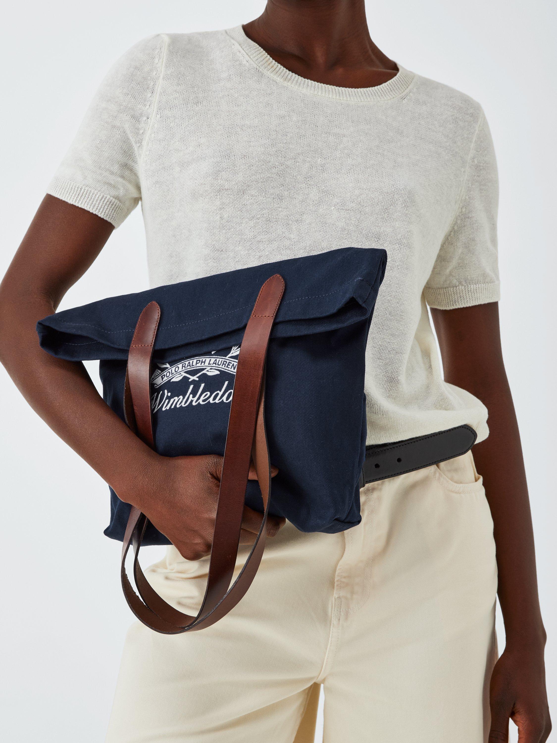 Product image 6 of 6, which shows Polo Ralph Lauren Wimbledon Shopper Tote Bag, Navy/White