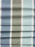 John Lewis Harvest Stripe Furnishing Fabric, Loch Blue