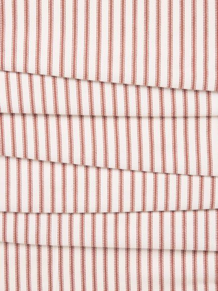 John Lewis Ticking Stripe Furnishing Fabric - view 2, Auburn