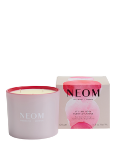 NEOM Wellbeing London It's All Rosy 3 Wick Scented Candle, 420g