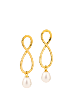 Claudia Bradby Reykjavik Hammered Infinity Loop Earrings, Gold