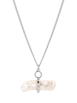 Claudia Bradby Reykjavik Pearl Toggle Necklace, Silver, Silver