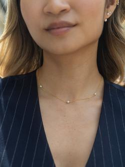 Claudia Bradby Reykjavik Mermaid Pearl and Chain Choker Necklace - view 2, Gold