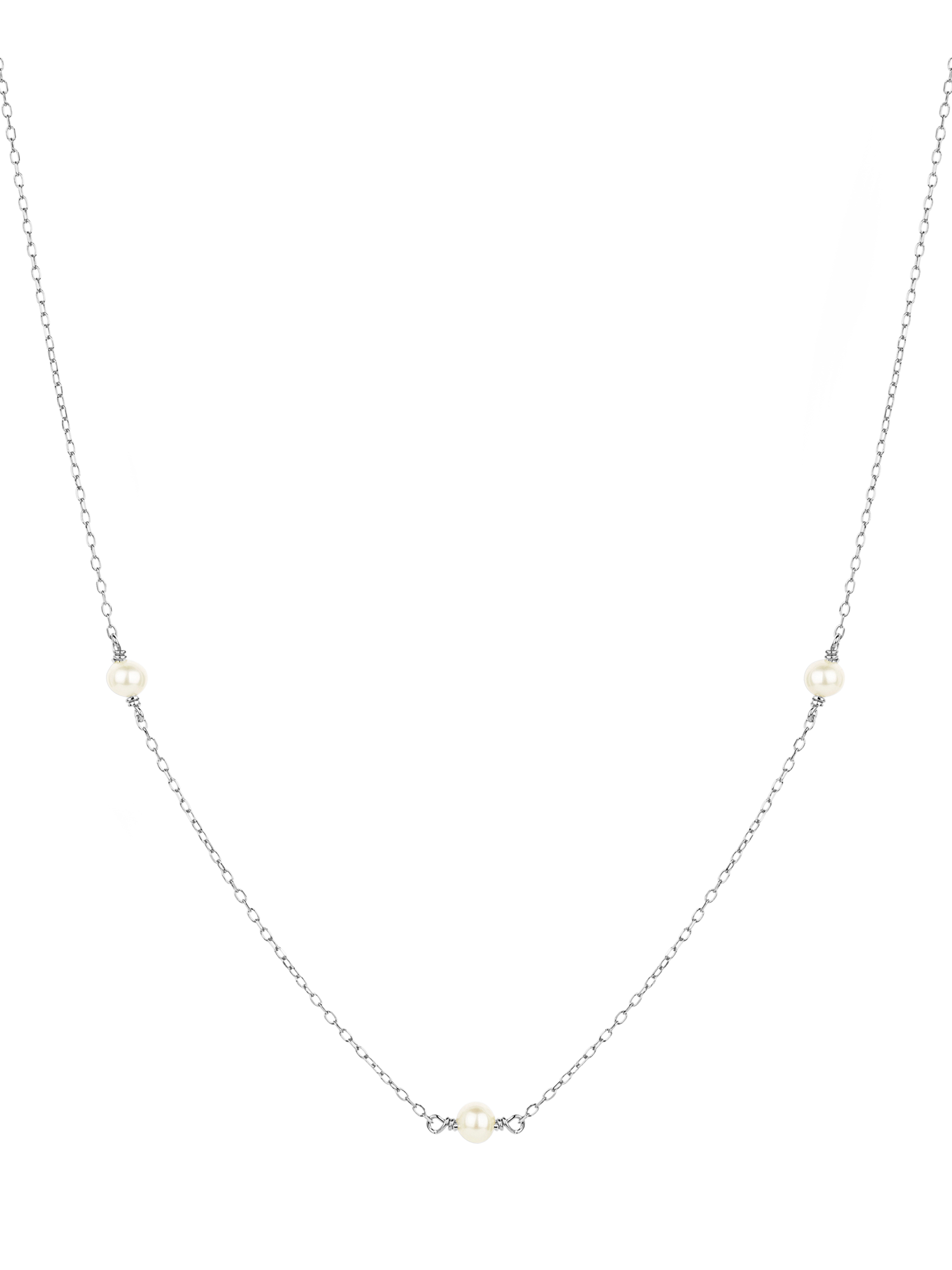 Product image 1 of 5, which shows Claudia Bradby Reykjavik Mermaid Pearl and Chain Choker Necklace, Silver