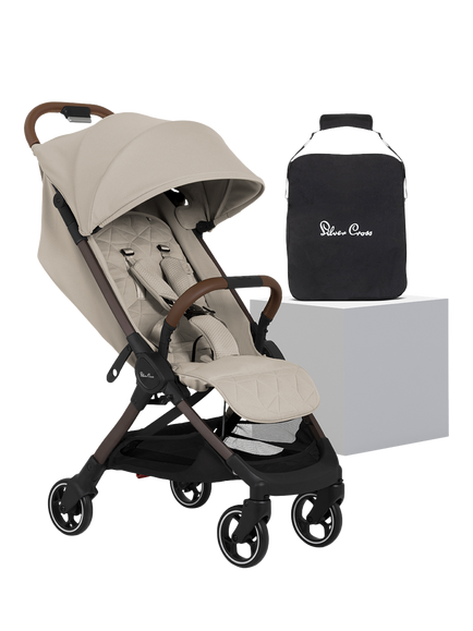 Silver Cross Clic 2 Stroller with Carry Bag, Latte