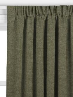 John Lewis Boucle Made to Measure Curtains or Roman Blind, Dark Khaki - view 2, Dark Khaki