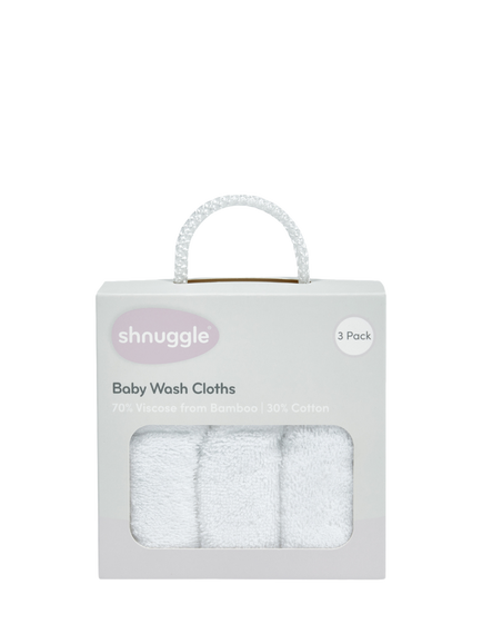 Shnuggle Bamboo Wash Cloths, Pack of 3, 