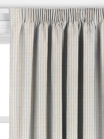 John Lewis Fleck Stripe Made to Measure Curtains or Roman Blind, Lake Blue - view 2, Lake Blue