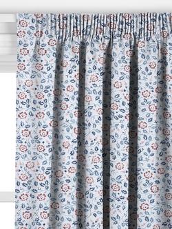 John Lewis Marlow Made to Measure Curtains or Roman Blind, Bluestone Multi - view 2, Bluestone Multi