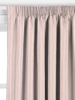 John Lewis Ticking Stripe Cotton Made to Measure Curtains or Roman Blind, Auburn - view 2, Auburn