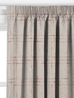 John Lewis Wool Mix Check Made to Measure Curtains or Roman Blind, Natural - view 2, Natural